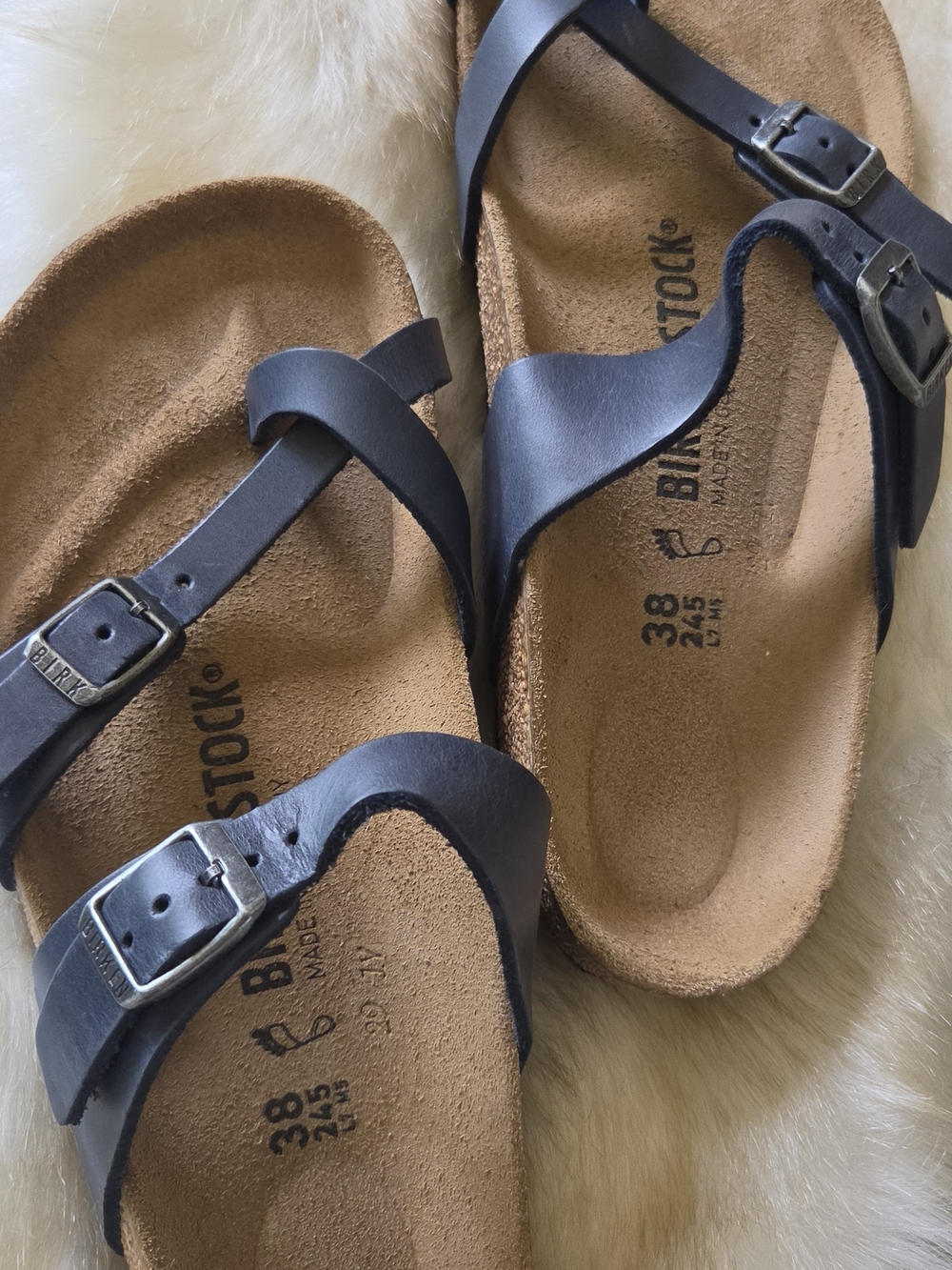 Birkenstock Black Leather Strappy Sandals - Picture 2 of 5